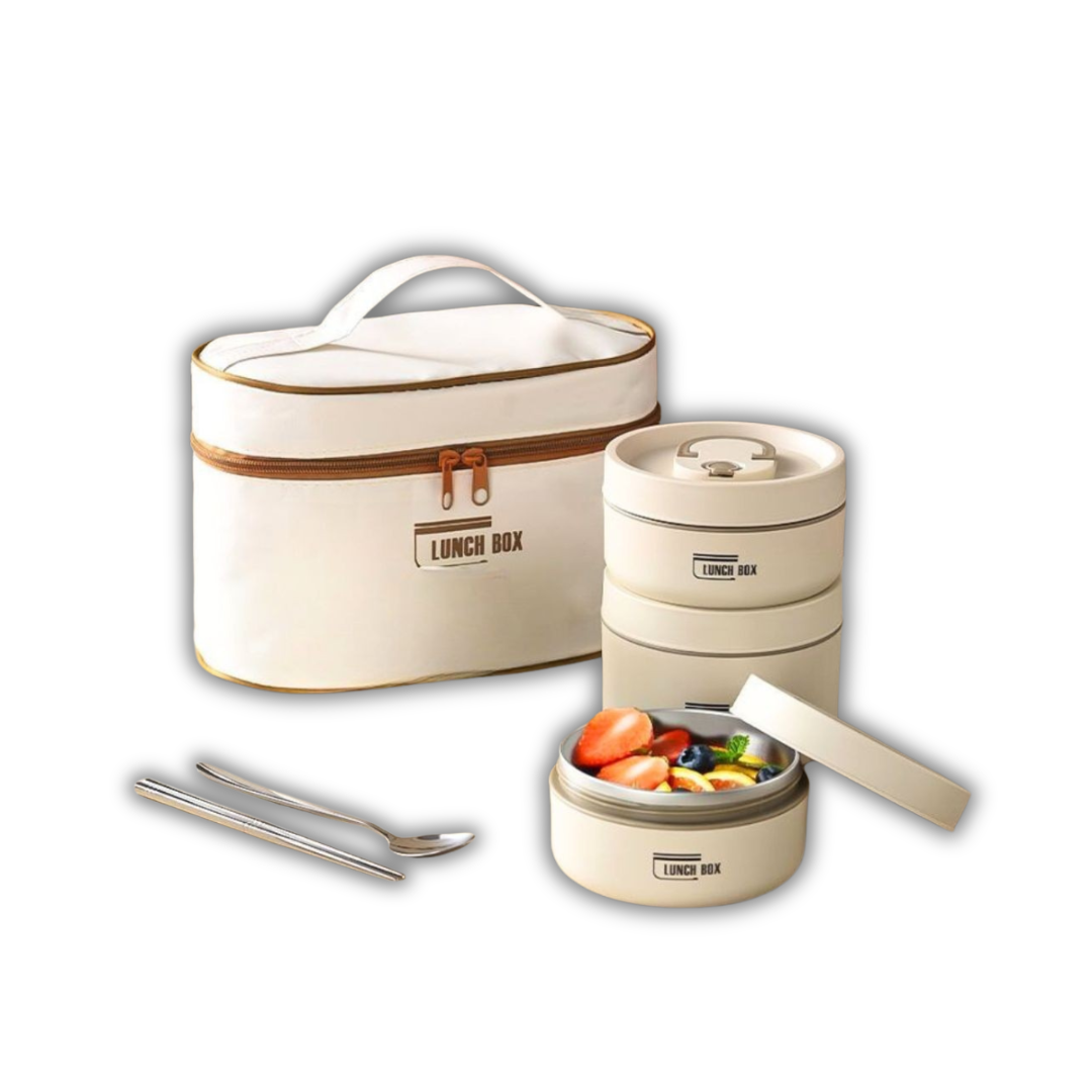 LONCHERA TERMICA PREMIUM + CUBIERTOS DE REGALO- L0292