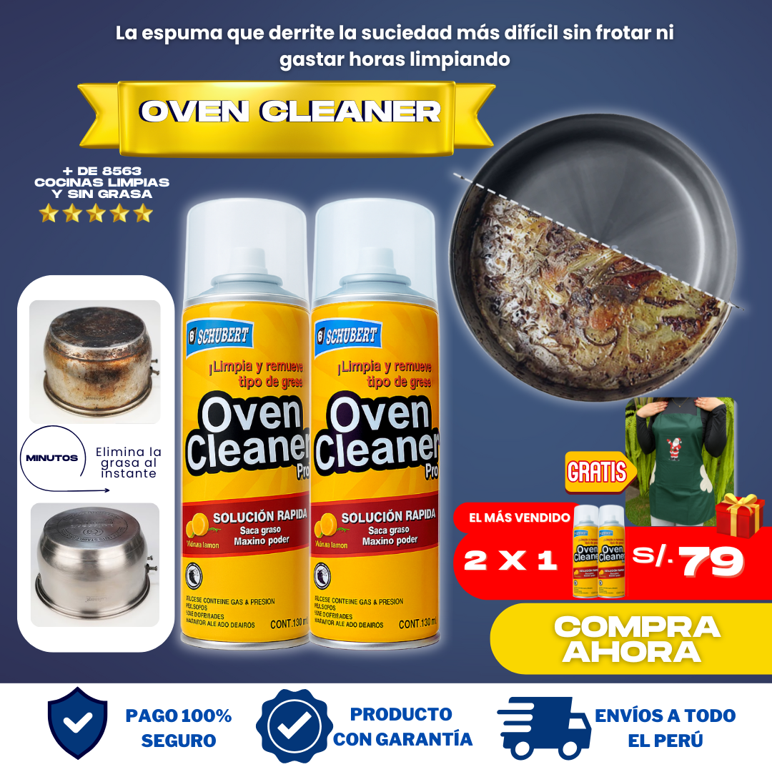 (2X1) OVEN CLEANER - ESPUMA QUITA GRASA + REGALO NAVIDEÑO- O02
