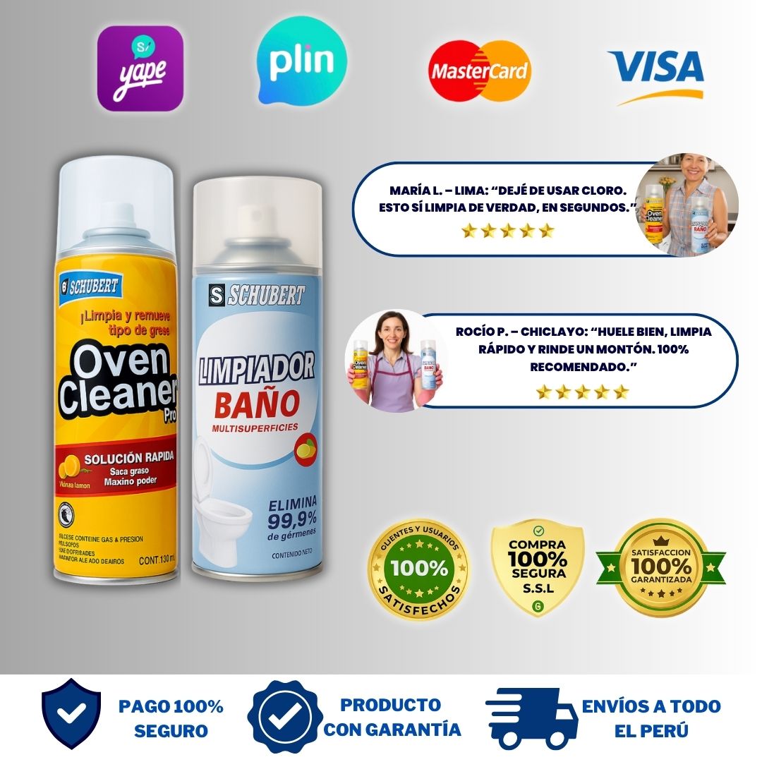 KIT LIMPIADOR ( 1 OVEN + 1 ESPUMA + 3 PAÑOS) + 1 REGALO - L0247