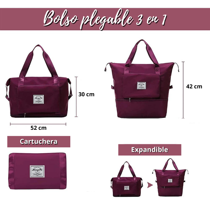 Bolso Plegable, Expandible y Impermeable (3 en 1)