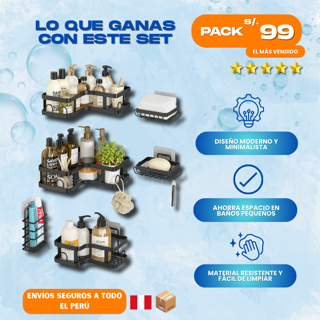 REPISAS ORGANIZADORAS DE BAÑO 5 EN 1
