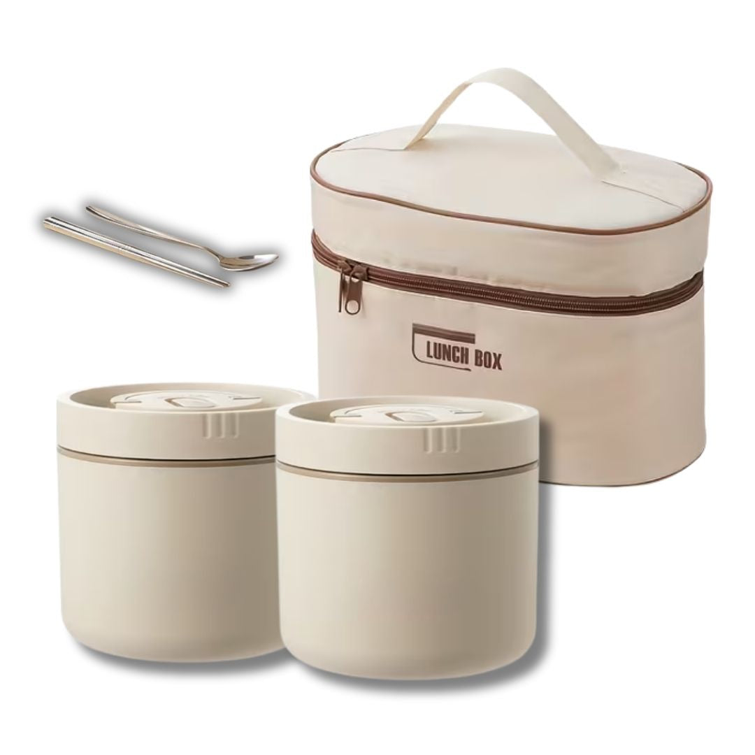 LONCHERA TERMICA PREMIUM + CUBIERTOS DE REGALO- L0288