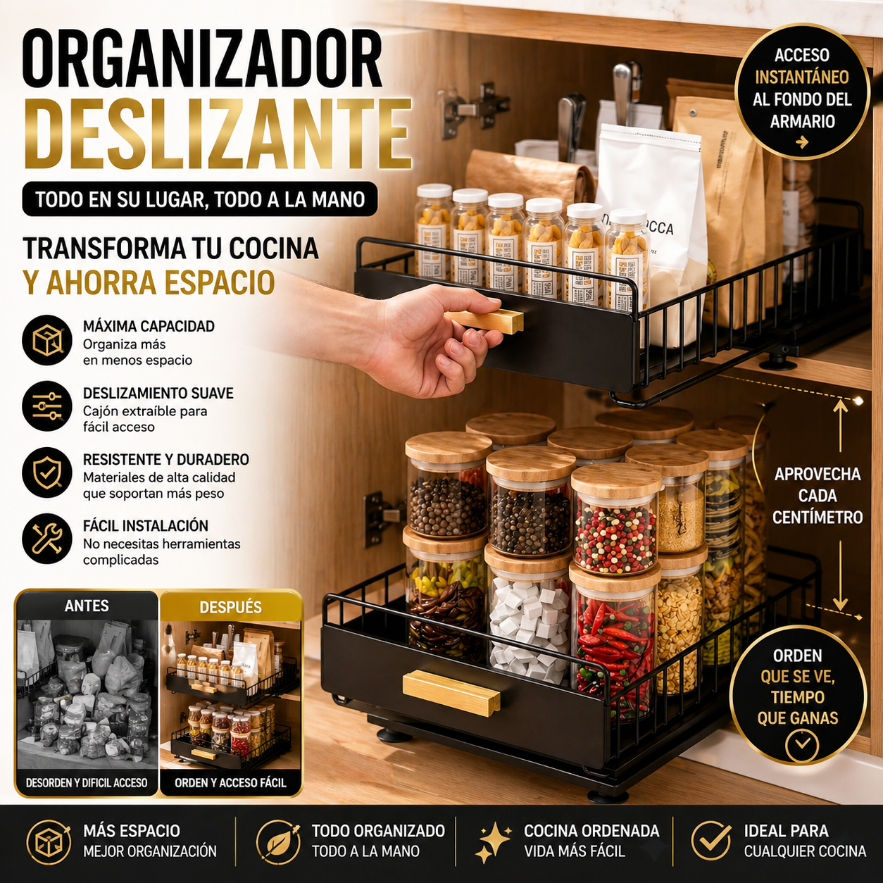 ORGANIZADOR DESLIZANTE - 50 %