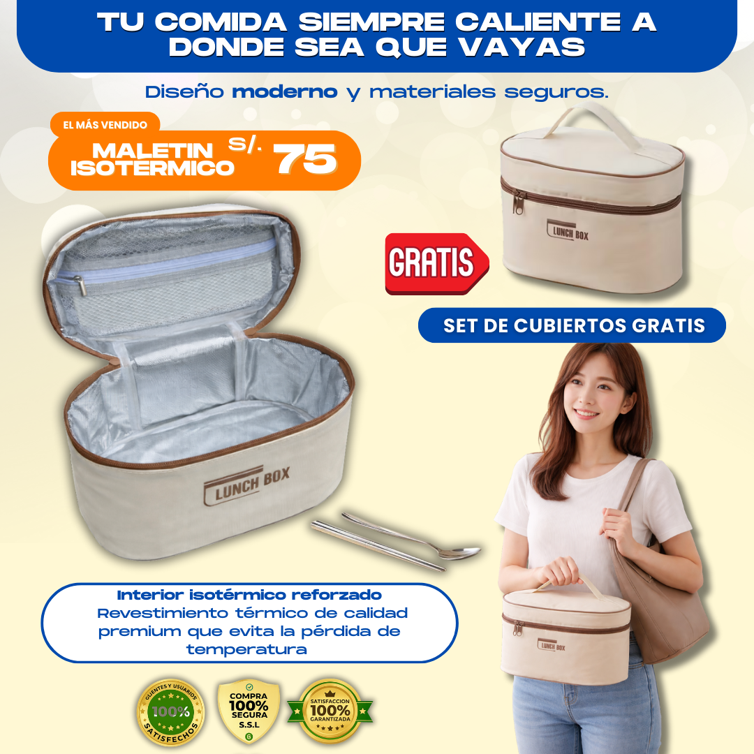 MALETIN ISOTERMICO PREMIUM + CUBIERTOS DE REGALO - L0276