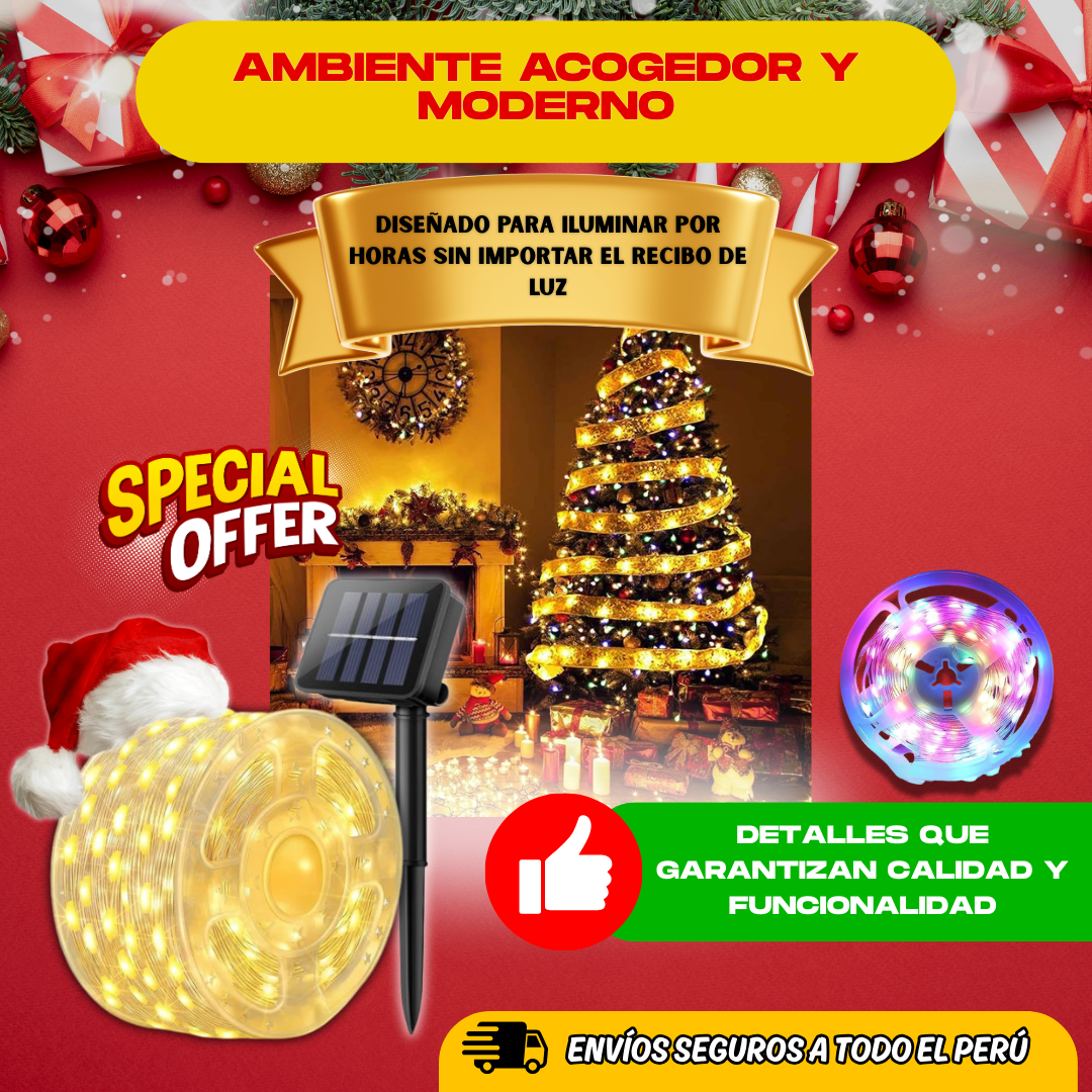 ROLLO LUCES SOLARES 45M + REGALO NAVIDEÑO - L0237