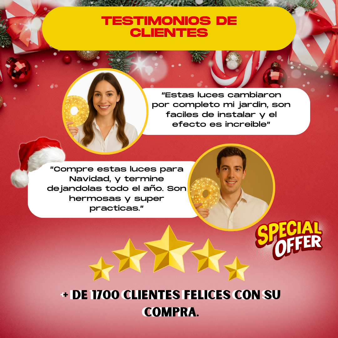 ROLLO LUCES SOLARES 45M + REGALO NAVIDEÑO - L0237