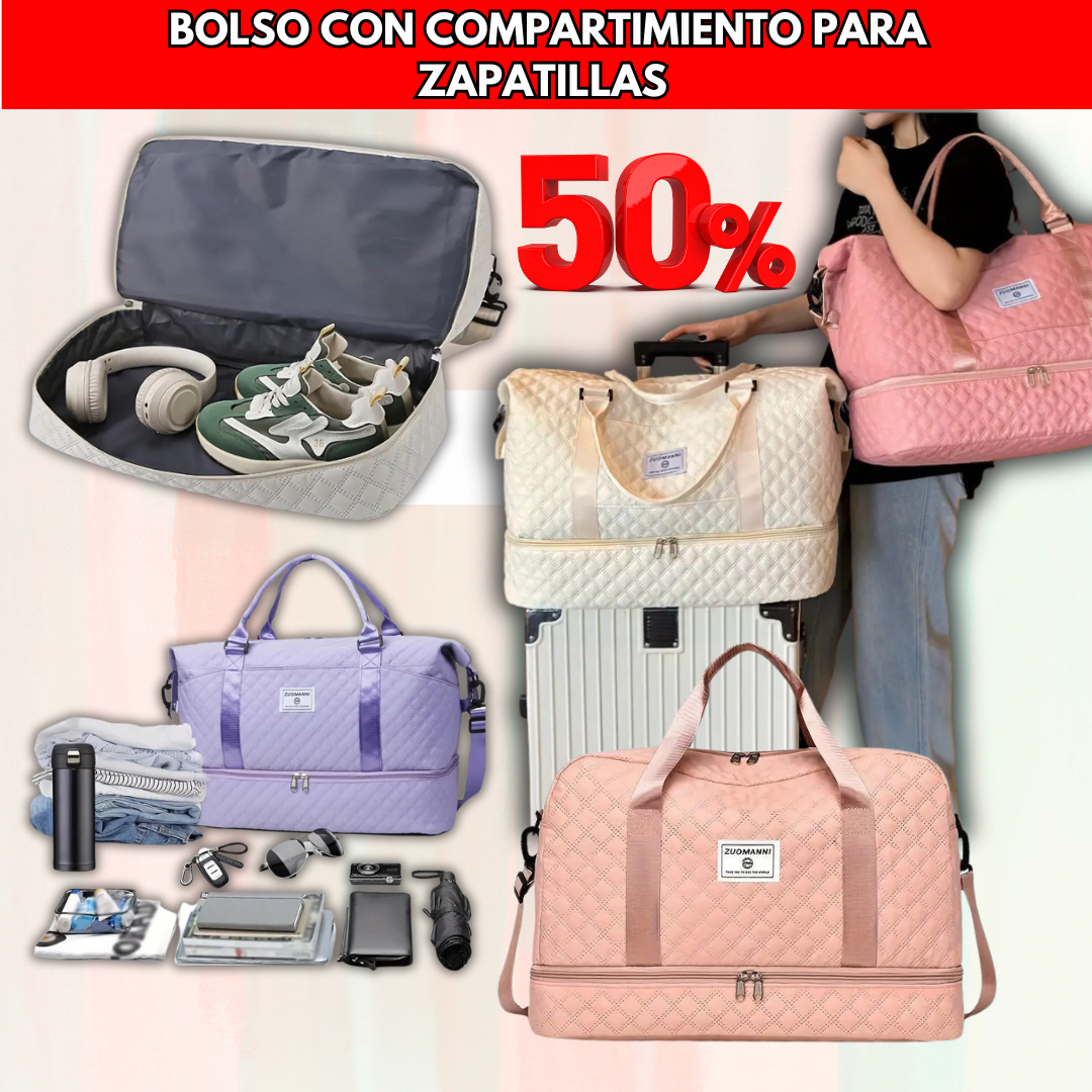 BOLSO CON COMPARTIMIENTO PARA ZAPATILLAS - 50% Dscto.
