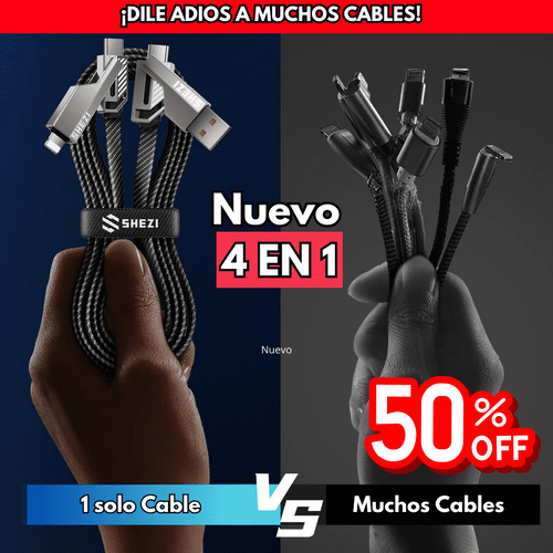 CABLE 4 EN 1 - 50% Dscto.