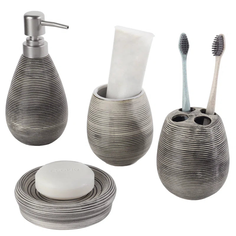 JUEGO DE ACCESORIOS DE MÁRMOL PARA BAÑO