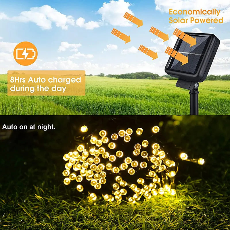 Nuevas Luces Solares LED Dorado de COBRE (10 Metros)