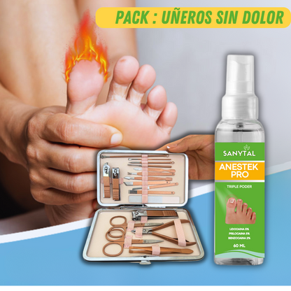 PACK PARA UÑEROS SIN DOLOR - (SPRAY ANESTÉSICO ANESTEK PRO + HERRAMIENTAS PODOLOGICAS) L0202