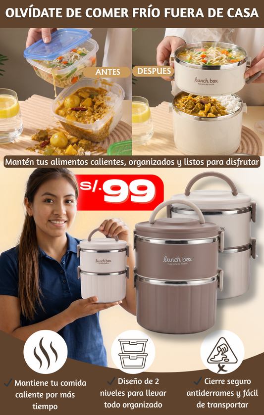 LONCHERA TÉRMICA PREMIUM 2 NIVELES - L0333
