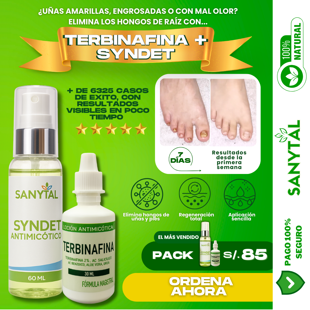 PACK ANTIMICOTICO (GOTAS DE TERBINAFINA + SYNDET ANTIMICOTICO)