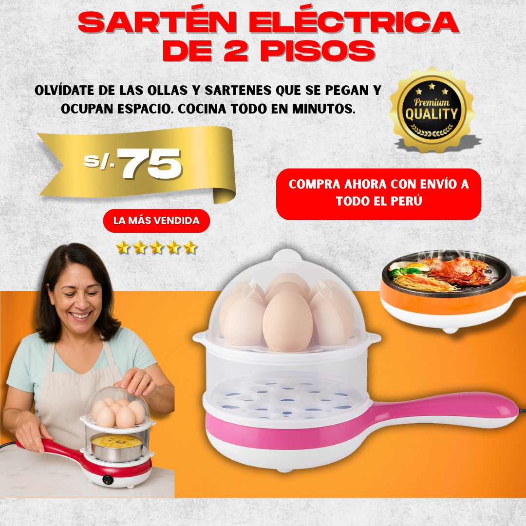 SARTÉN - COCEDOR DE HUEVOS  2 EN 1