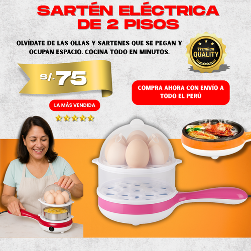 SARTÉN - COCEDOR DE HUEVOS  2 EN 1