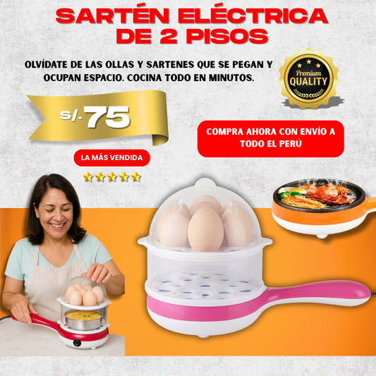 SARTÉN - COCEDOR DE HUEVOS  2 EN 1