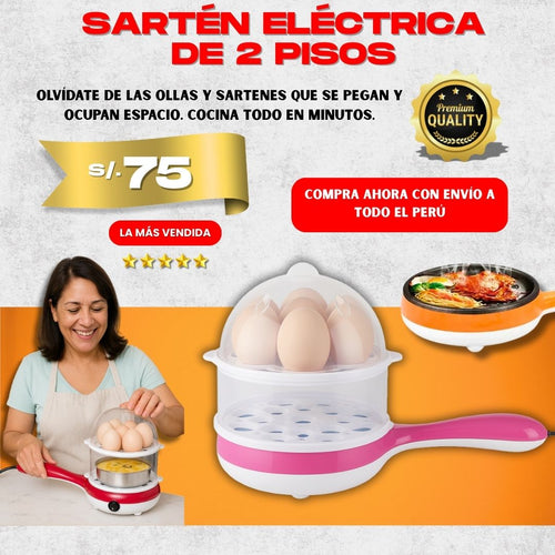 SARTÉN - COCEDOR DE HUEVOS  2 EN 1 - L0220