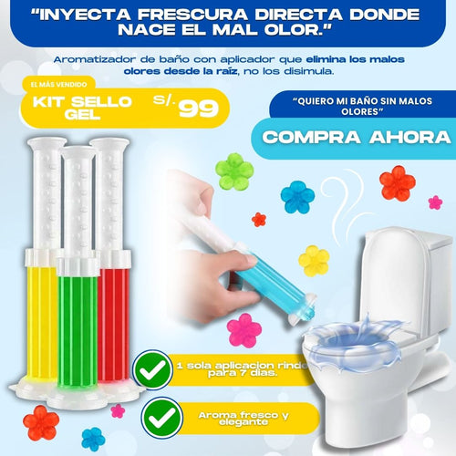 KIT SELLOS GEL AROMATIZANTES DE BAÑO (3 UNIDADES) - L0280