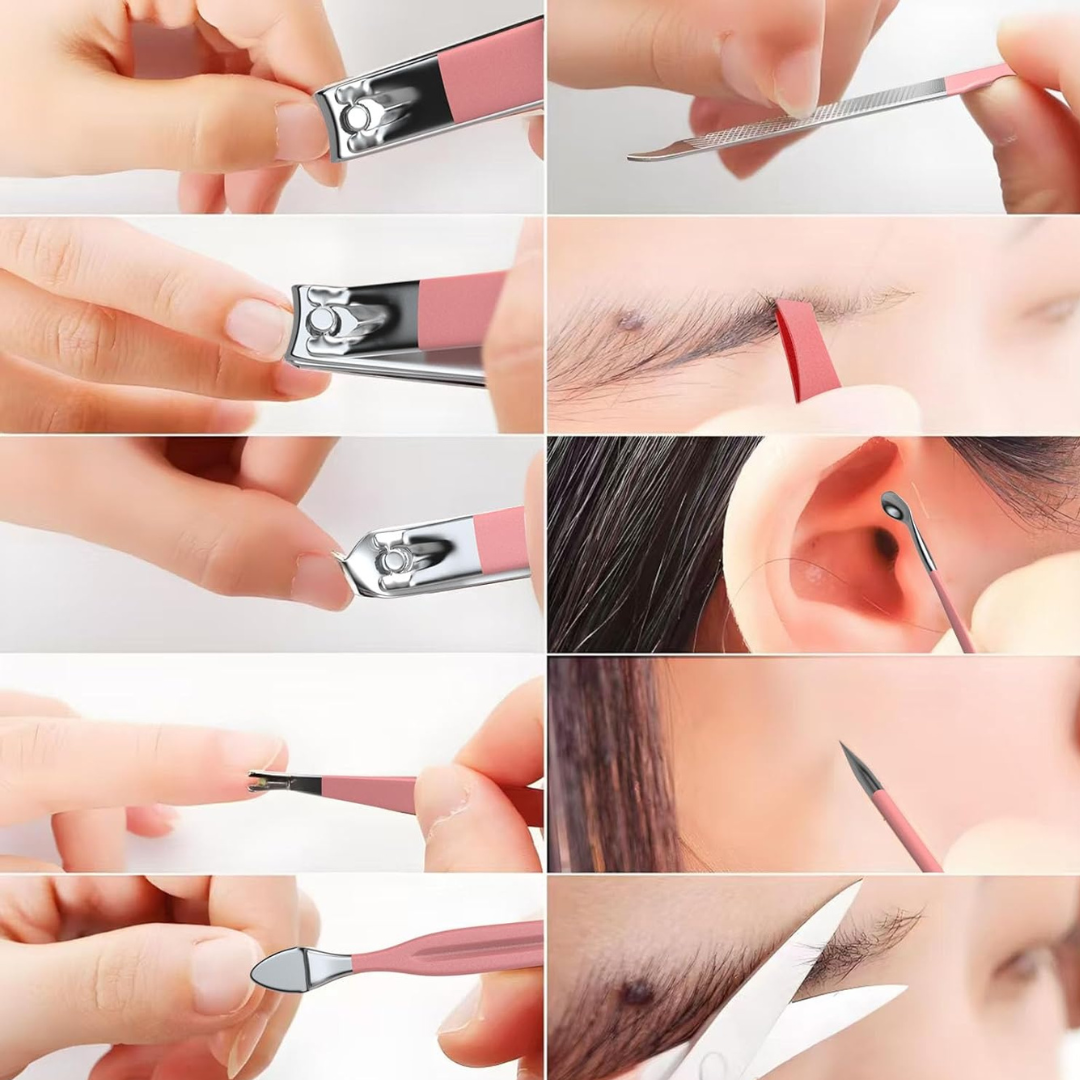 (2X1) Set Manicure Pedicure 18 En 1 - Kit Acero Inoxidable - L068