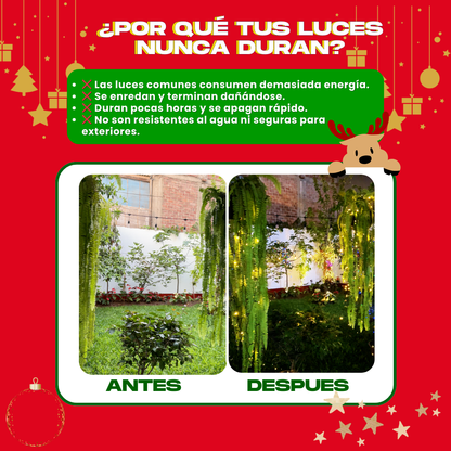 2 LUCES SOLARES DORADO (20 M) + REGALO GRATIS - L0230