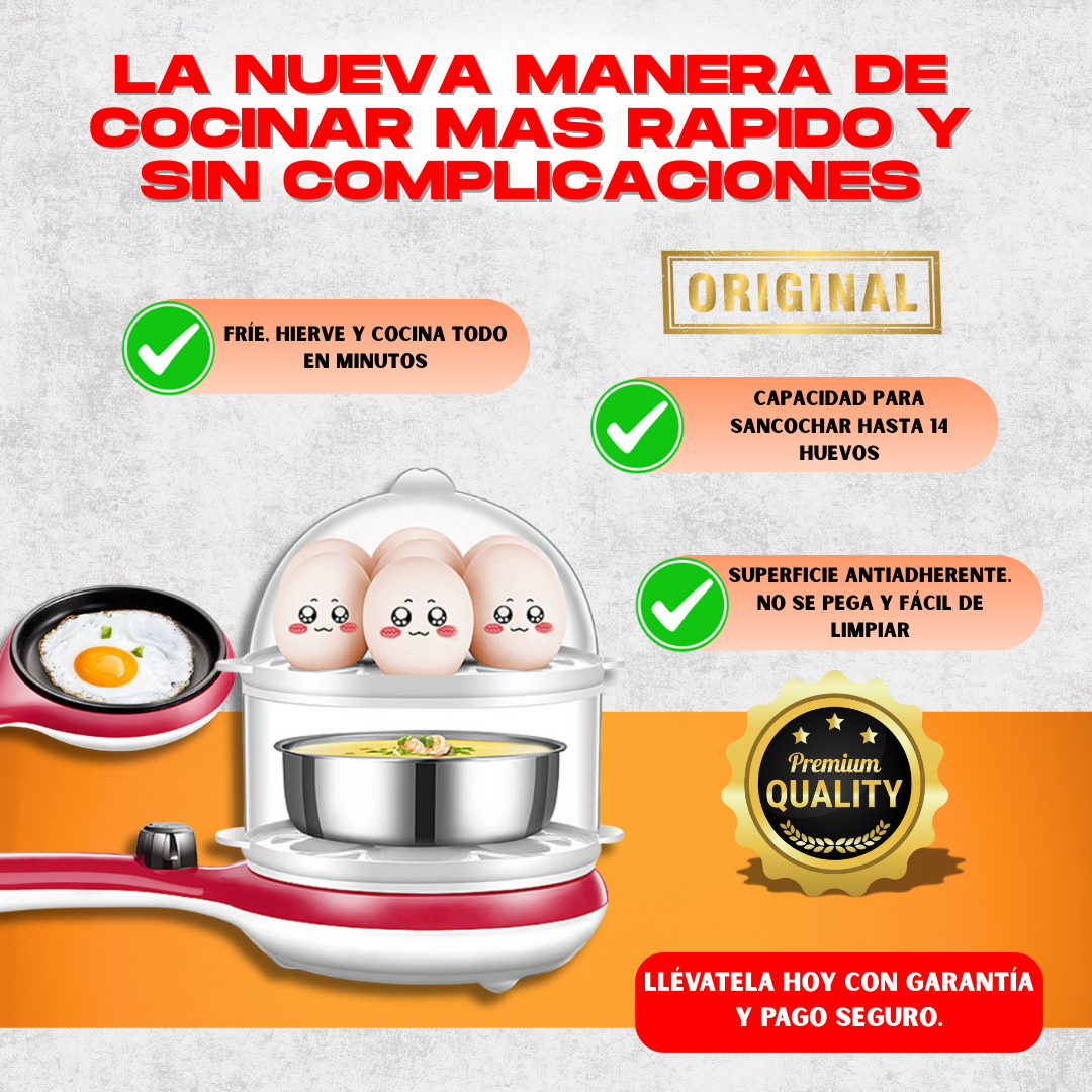 SARTÉN - COCEDOR DE HUEVOS  2 EN 1