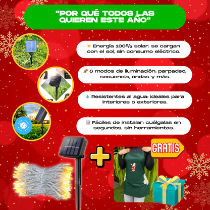 CORTINAS LED SOLARES+ REGALO NAVIDEÑO - L0242