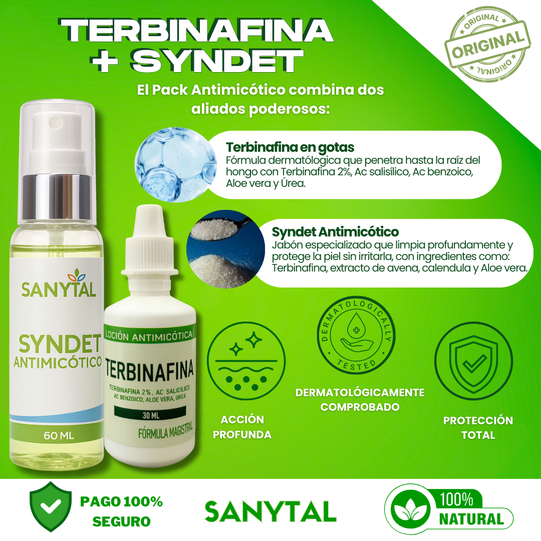 PACK ANTIMICOTICO (GOTAS DE TERBINAFINA + SYNDET ANTIMICOTICO)