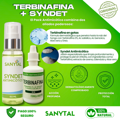 PACK ANTIMICOTICO (GOTAS DE TERBINAFINA + SYNDET ANTIMICOTICO)