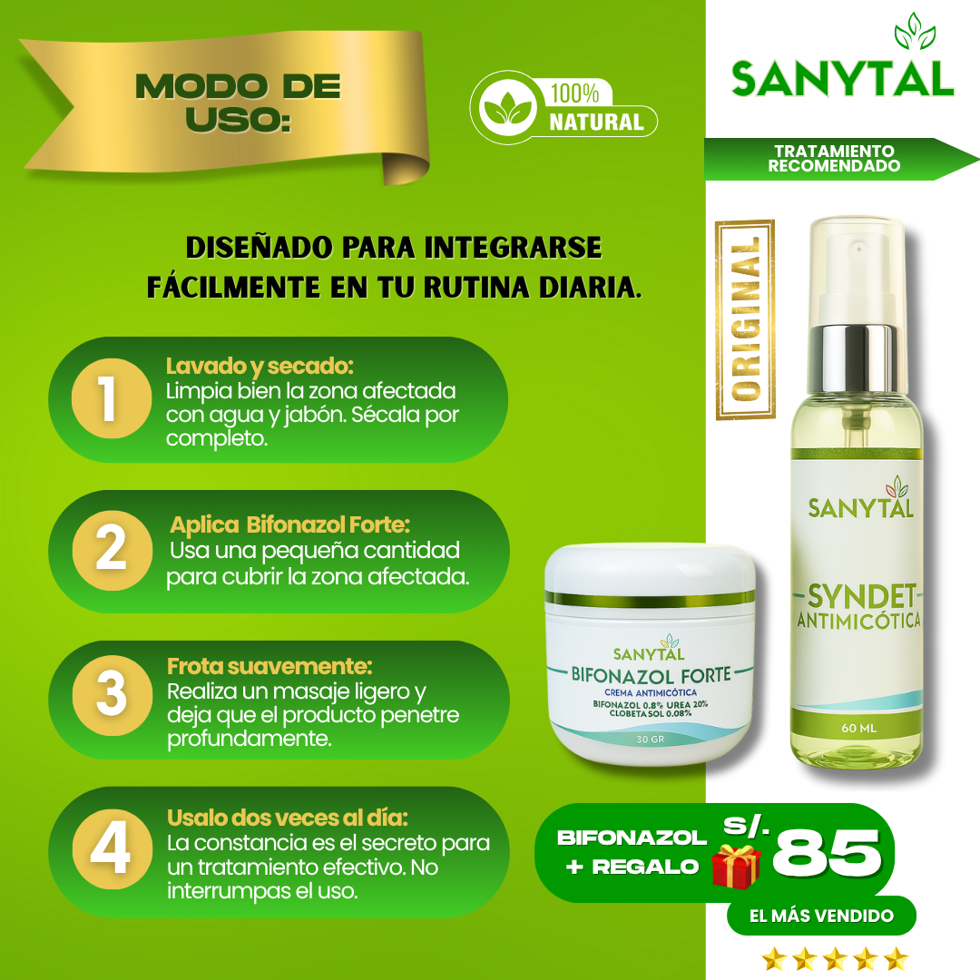 BIFONAZOL FORTE  (ELIMINA TIÑA E INFECCIONES POR HONGO EN LA PIEL)+ JABÓN ANTIMICOTICO SYNDET DE REGALO- B02