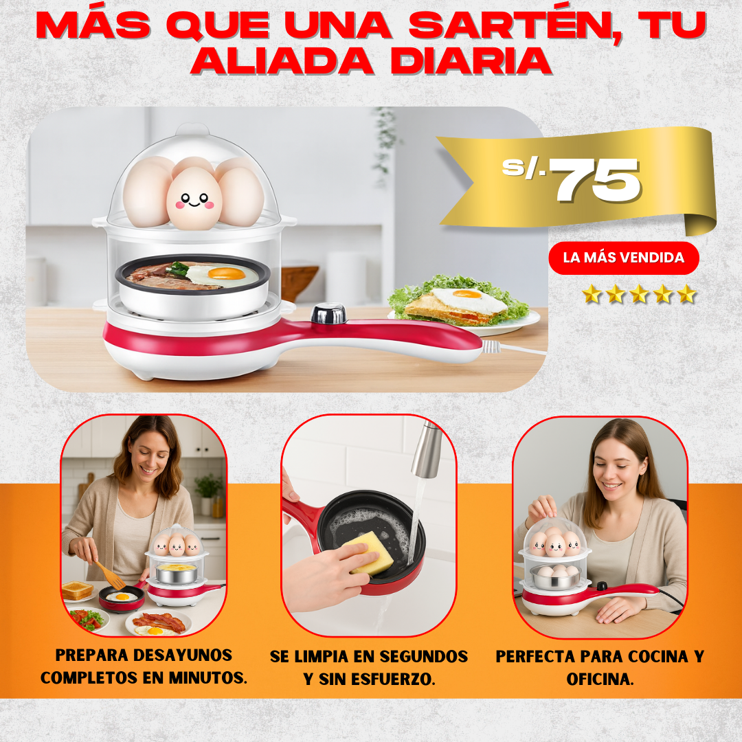 SARTÉN - COCEDOR DE HUEVOS  2 EN 1