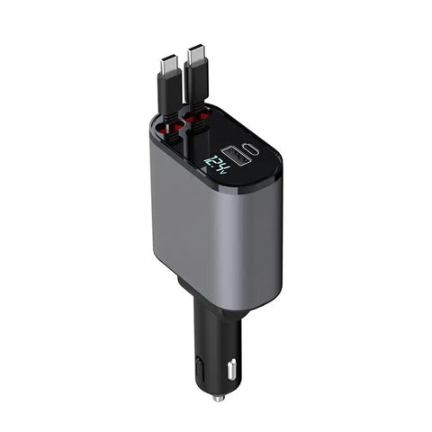 CARGADOR RETRÁCTIL PARA AUTO 4 en 1