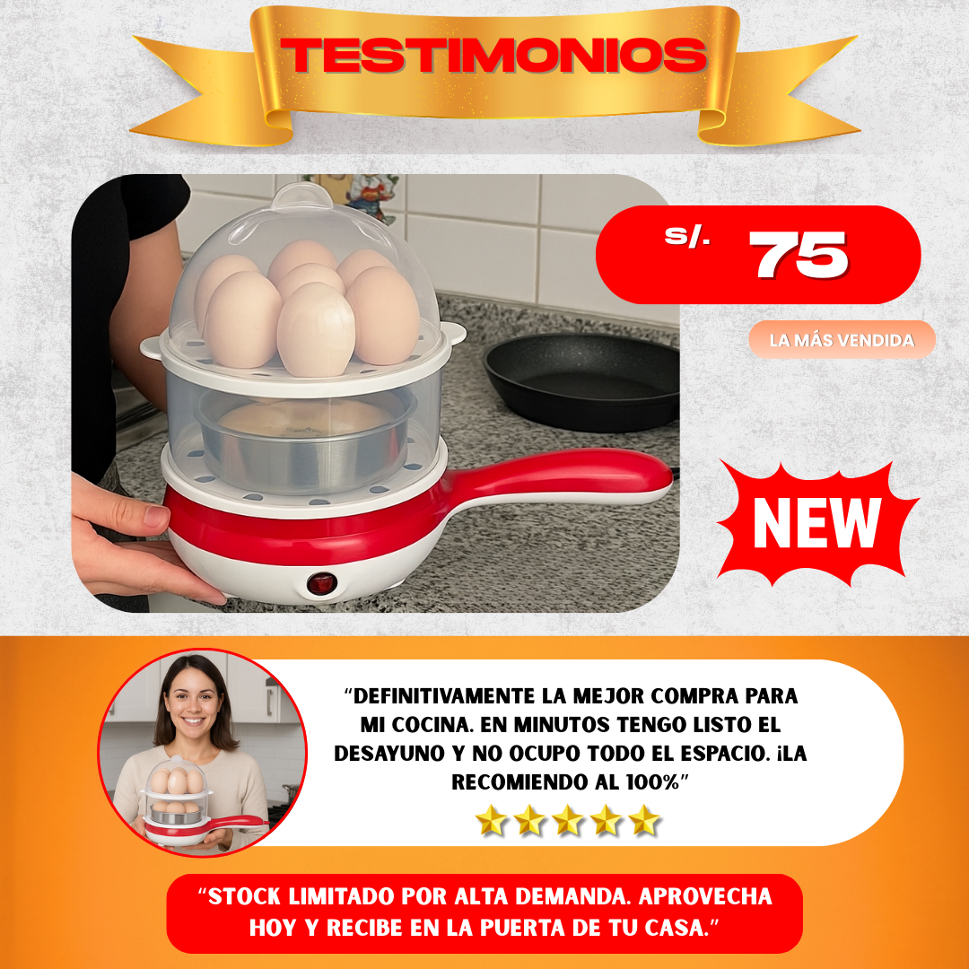 SARTÉN - COCEDOR DE HUEVOS  2 EN 1