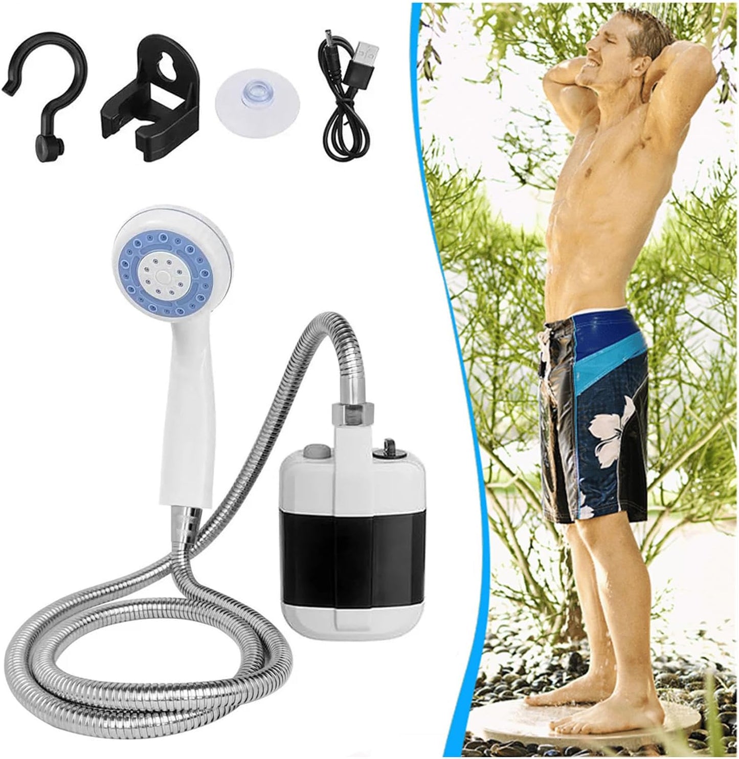 DUCHA PORTATIL CON BOMBA INALAMBRICA - L0228