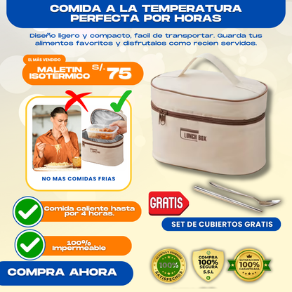 MALETIN ISOTERMICO PREMIUM + CUBIERTOS DE REGALO - L0276