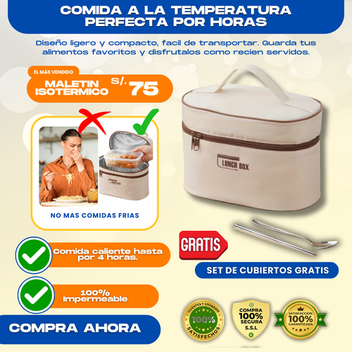 MALETIN ISOTERMICO PREMIUM + CUBIERTOS DE REGALO - L0276