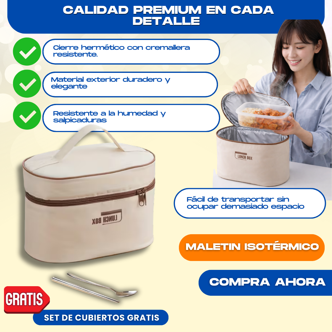 MALETIN ISOTERMICO PREMIUM + CUBIERTOS DE REGALO - L0276