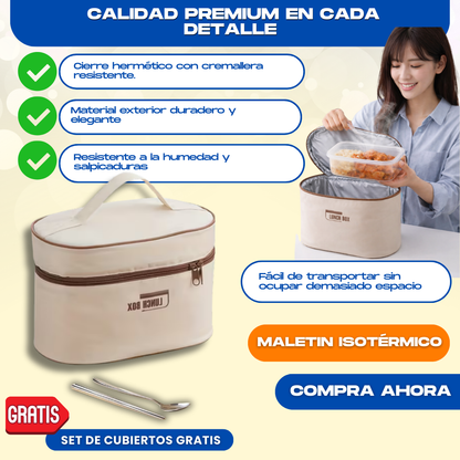 MALETIN ISOTERMICO PREMIUM + CUBIERTOS DE REGALO - L0276
