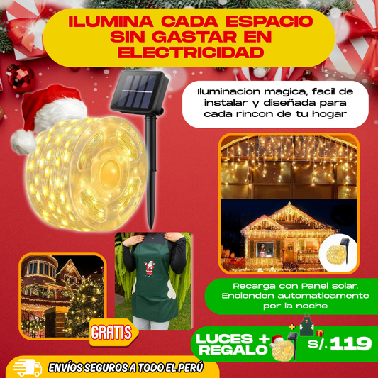 LUCES SOLARES DE 45 METROS + REGALO NAVIDEÑO - L0234