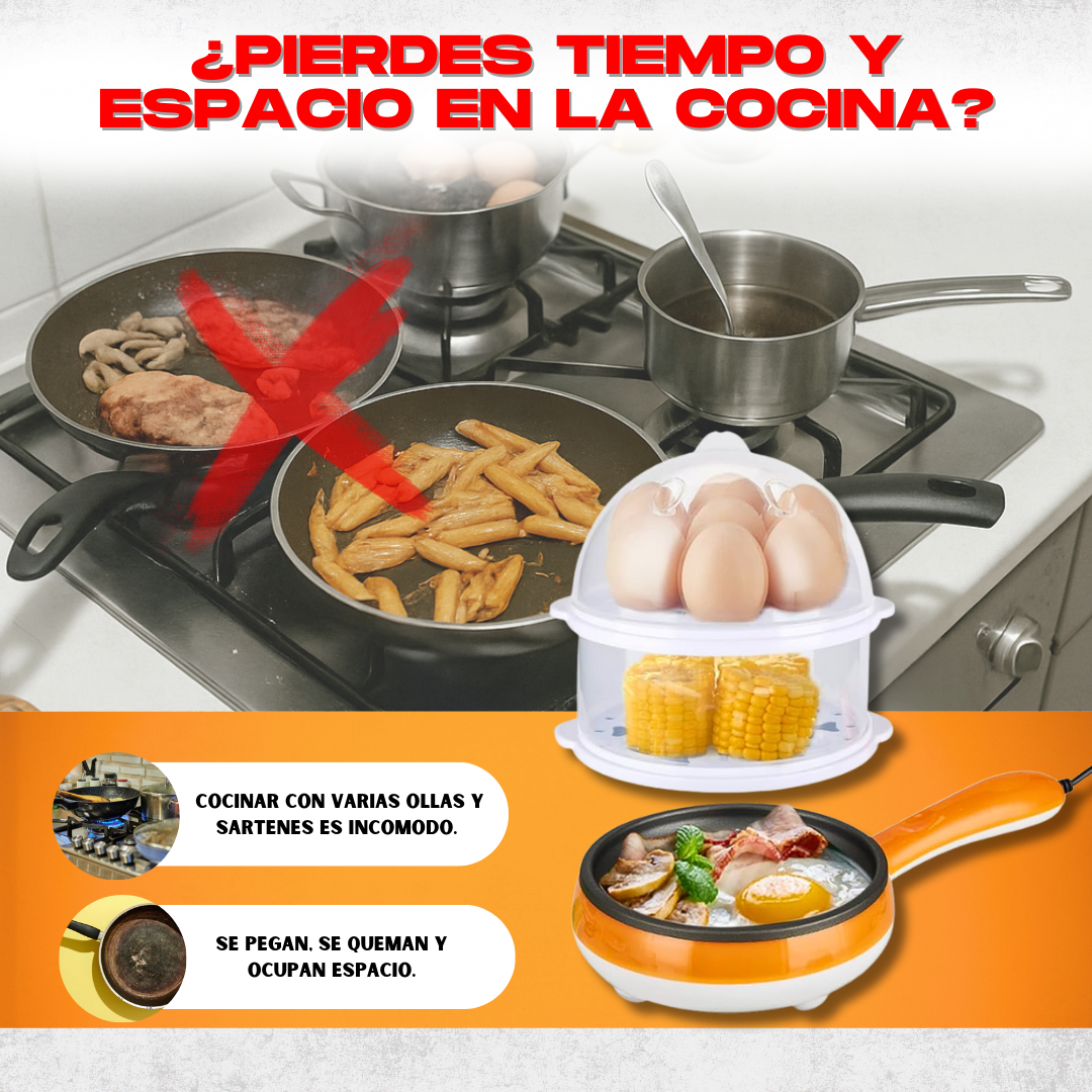 SARTÉN - COCEDOR DE HUEVOS  2 EN 1