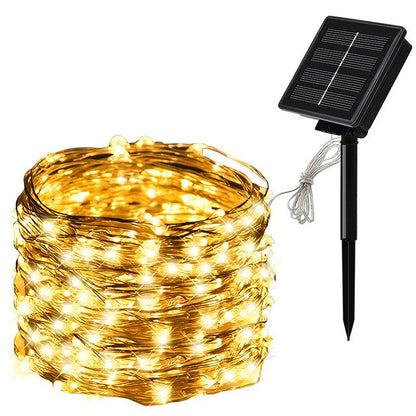 LUCES SOLARES COLOR DORADO (20 metros)