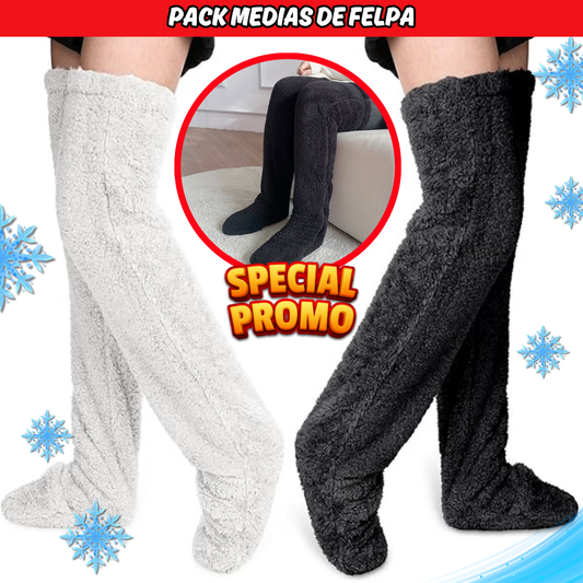 PACK MEDIAS DE FELPA ( 2 PARES DE MEDIAS POLAR HASTA LA RODILLA)- L0190