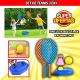 SET DE TENIS JUEGOS 3 EN 1 (2 Raquetas +2 pelotas  de Tenis + 1 Bádminton)