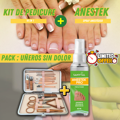 PACK PARA UÑEROS SIN DOLOR - (SPRAY ANESTÉSICO ANESTEK PRO + HERRAMIENTAS PODOLOGICAS) L0202