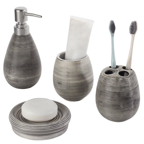JUEGO DE ACCESORIOS DE MÁRMOL PARA BAÑO