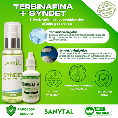 GOTAS DE TERBINAFINA 8%+ SYNDET ANTIMICOTICO DE REGALO - T01