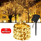 LUCES LED SOLARES COLOR DORADO X 20 metros