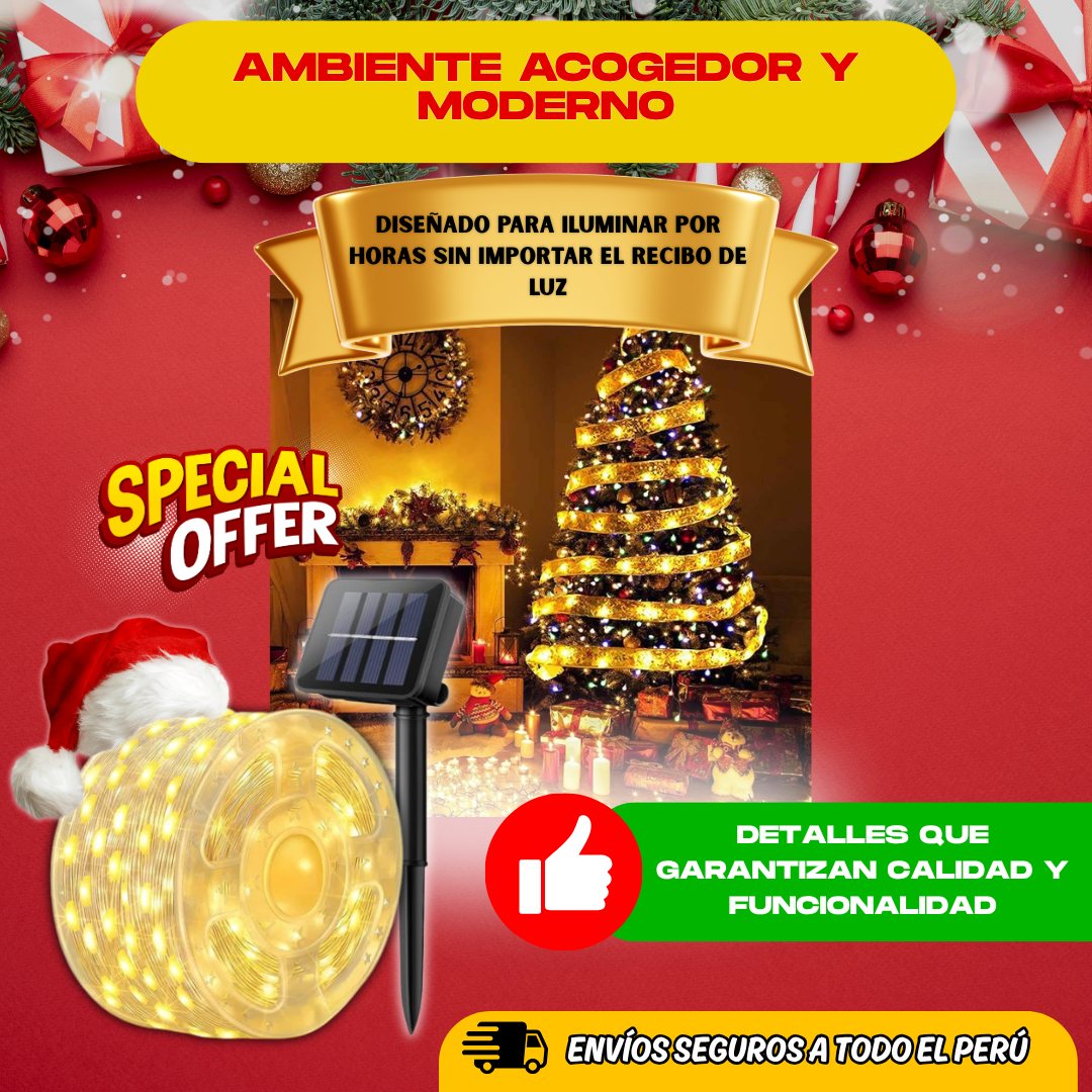 ROLLO LUCES SOLARES 45M + REGALO NAVIDEÑO - L0241