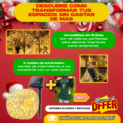 ROLLO LUCES SOLARES 45M + REGALO NAVIDEÑO - L0241