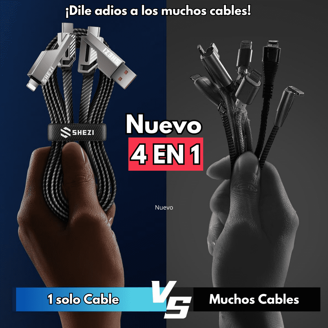 PACK DE 2 CABLES CONVERTIBLES MULTIFUNCION 4 EN 1- L0139